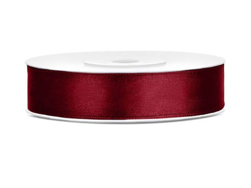 Picture of SATIN RIBBON DEEP RED 12MM PER METRE